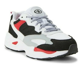 Athletic Works Boys Thick Sole Casual Sneaker Shoes Size 1 White Red Black NEW - £16.72 GBP