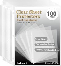 Sheet Protectors 8.5 x11 Inch, 100 Pack Page Protectors for 3 Ring Binde... - $23.38 CAD