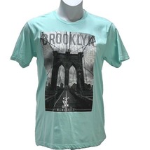 Rebels &amp; Nomads Mens Medium Blue Cotton Brooklyn Bridge Short Sleeve Tee Shirt - £10.60 GBP