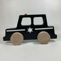 Manny Simon Eco Friendly Reclaimed Natural Wood Toy Black Police Car 2016 - £18.27 GBP