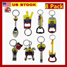 8 Pack Ecuador Keychains Country Metal Keychain, 6 Bottle Opener Souveni... - £13.15 GBP