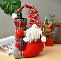 Christmas Faceless Doll Wine Bottle Cover Santa Claus Dining Table Standing Doll - £6.31 GBP