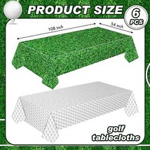 Golf Plastic Tablecloth Golf Party Disposable Table Cover Golf Pattern P... - £28.64 GBP