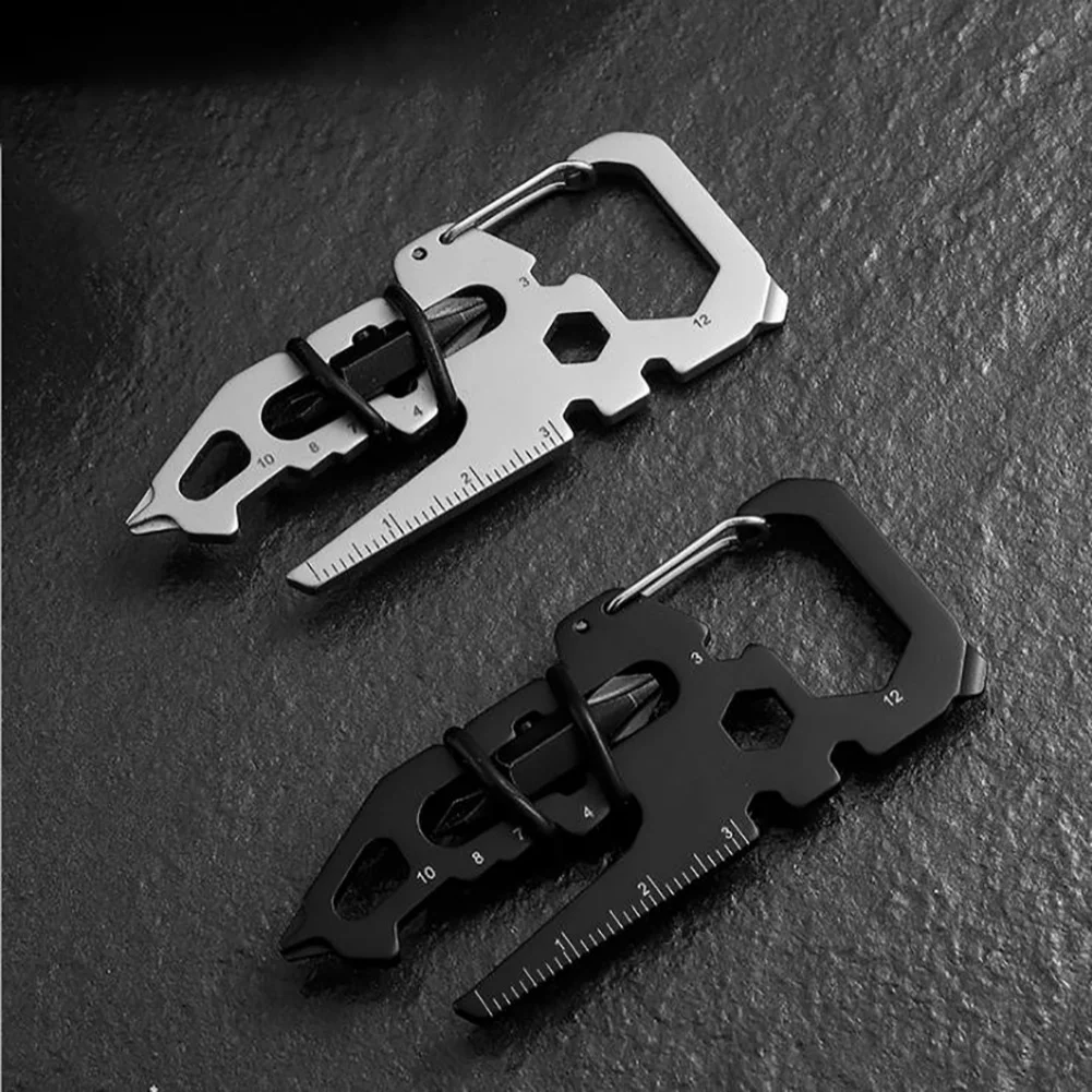 Stainless Steel Outdoor Tools Carabiner Clip Bottle Opener Keychain Ring - £8.65 GBP+