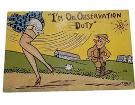 Ww ll Linen Postcard Military Humor Morris Field N.C. Private Walter Wol... - £4.57 GBP