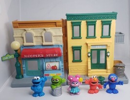 2010 Hasbro 123 Sesame Street &amp; Hoopers Store Neighborhood Playset w 6 Figures - £36.66 GBP