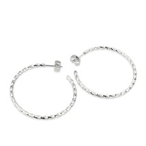 Twisted Open Hoop Earrings for Women Stainless Steel C Shape Fashion Ear Stud - £42.20 GBP