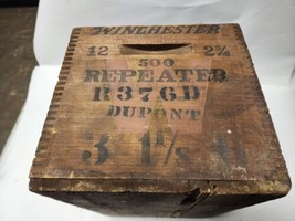 Antique Winchester Repeating Arms Wood Box 500 12 2-5/8 New Haven Conn. USA - £105.54 GBP
