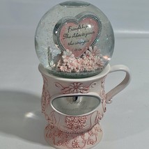 THINGS REMEMBERED Custom Engraved Musical Snow Globe Dome Pink Heart NAN... - $53.34
