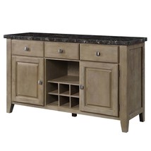Charnell 56&quot; Server, Marble Top &amp; Oak Finish - $16,493.15 MXN