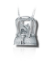 Sterling Silver Terrier in Purse Cremation Urn Pendant for Ashes w/Chain - £236.77 GBP