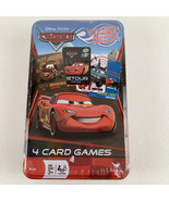 Disney Cars 4 Card Games Set Collectible Storage Tin Spy Detour Wrenches... - $40.53 CAD