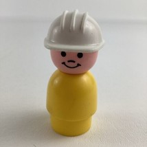 Fisher Price Little People Jumbo Figure Yellow Construction Worker Vinta... - $14.80