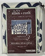Allen Roth Oberlin Hidden Back Tab Panel 50x84in Navy 0005399 Fits 2&quot; Rod Cotton - £17.39 GBP