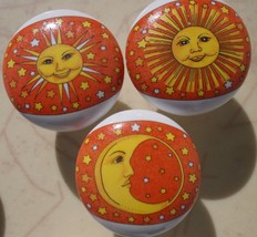 Ceramic Cabinet Knob Sun &amp; Moon Celestial Red (3) Misc - £10.34 GBP