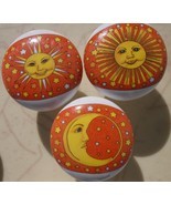 Ceramic Cabinet Knob Sun & Moon Celestial Red (3) Misc - $13.37