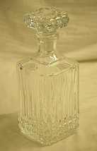 Elegant Lead Crystal Decanter w Stopper Waffle Ribbed Designs Bar Heavy ... - £96.79 GBP