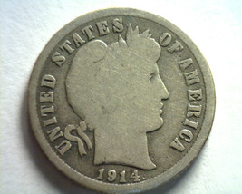 1914 Barber Dime Good G Nice Original Coin From Bobs Coins Fast 99c Shipment - £3.99 GBP