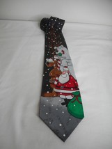 Vtg Silk Santa Reindeer Polar Bear Holiday North Pole Pals Black tie Hal... - $921.05 MXN