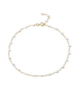 10K Gold White Enamel Chain Anklet - $307.85