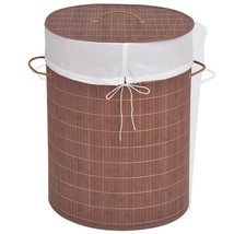 vidaXL Bamboo Laundry Bin Oval Brown - £69.13 GBP