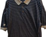 Ben Hogan Nu-gro logo Pima cotton Polo Men XL Blue striped polo Shirt - £11.83 GBP