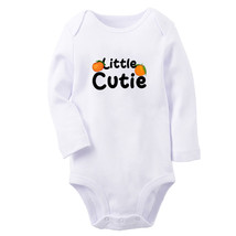 Little Cutie Funny Rompers Newborn Baby Bodysuits Long Orange One-Piece Outfits - £8.86 GBP