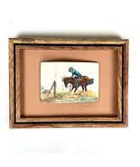 Vtg Miniature Western Cowboy Horse Framed Painting Thelma Balden Dimensi... - $735.62 MXN