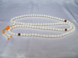 Tibetan 108 Carved white jade Prayer Beads Mala - £17.38 GBP