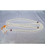 Tibetan 108 Carved white jade Prayer Beads Mala - £17.22 GBP