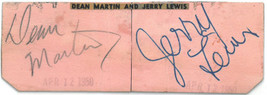 Dean Martin &amp; Jerry Lewis dual signed 1950 5.25x1.75 Cut Signatures/Autos- JSA L - £628.70 GBP