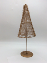 Gold Metal Coiled Spiral Wire Christmas Tree Table Decor - £28.44 GBP