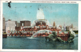 Clarence Buckingham Memorial Fountain Grant Park Illinois Postcard Posted 1930 - £18.96 GBP