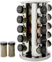 Kamenstein Revolving 20-Jar Countertop Rack Tower Organizer with Free Spice Refi - £32.91 GBP