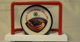 ATLANTA THRASHERS NHL HOCKEY PUCK &amp; GOAL-NET STAND NEW - $35.46