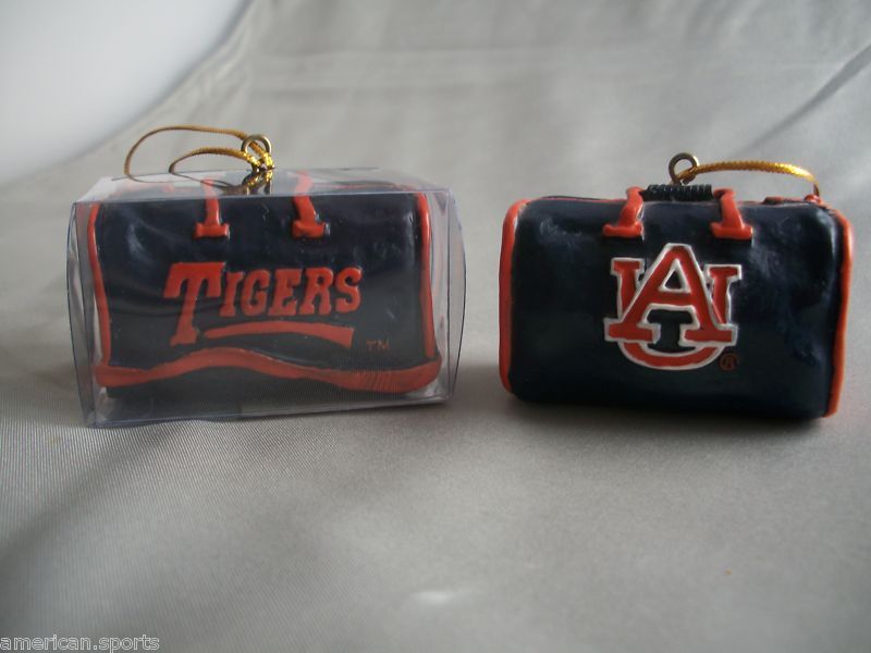 Primary image for AUBURN TIGERS 2 FOOTBALL BASKETBALL SPORTS ORNAMENT NEW
