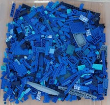 Lego Color Sorted Lot Blue 1 + Pounds Assorted Pieces Bricks LBS - £9.70 GBP