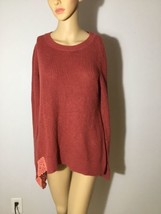 LOGO Rust With Pink Lace Asymetrical Sweater NWOT Women’s XS - $21.51