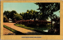 VTG Postcard, Rustic Bridge, Prospect Park, Niagara, NY, Gold Border Ser... - $6.79