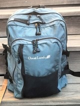 Vtg 90s GREATLAND Slate Blue Backpack Hike Travel Gym Bag - $39.99