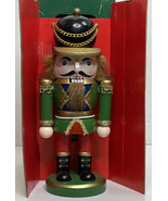 Nutcracker King Red Green Wood Glitter Decor Christmas 9&quot; Kurt Adler - $23.15