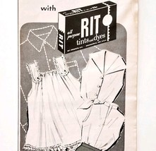1957 RIT Tints &amp; Dyes Free Patterns Advertisement Crafts Sewing Supply D... - $28.00 CAD