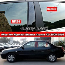 6Pcs   Black Car Door Window Column BC Pillar Post Trim PC Material Sticker For  - £48.26 GBP