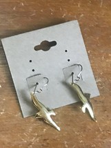 Estate Goldtone Flying Swallow Bird Dangle Earrings for Pierced Ears – 1 and 1/8 - £8.99 GBP