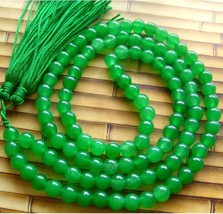Tibetan Hand-carved  Buddhist 108 Jade Beads Prayer Mala Nec - £20.53 GBP