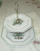 Vintage Nikko 2 Tier Christmas Tree Pattern Snack Tidbit Tray - $19.80