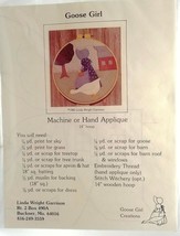 Goose Girl Folk Art Embroidery Applique Pattern 14 inch New Vintage 1982 - £5.97 GBP