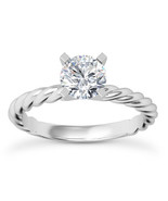 Round Diamond Solitaire Wedding Ring H VS2 Treated 14K White Gold 1.60 C... - €3.041,36 EUR