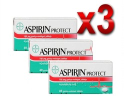x3 pack ASPIRIN PROTECT BAYER 40tabs. x 100mg GASTRO RESISTANT HEART CARE TABS - £22.85 GBP