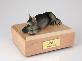German Shepherd Black/Silver Pet Funeral Cremation Urn Avail in 3 Colors 4 Sizes - £135.39 GBP+